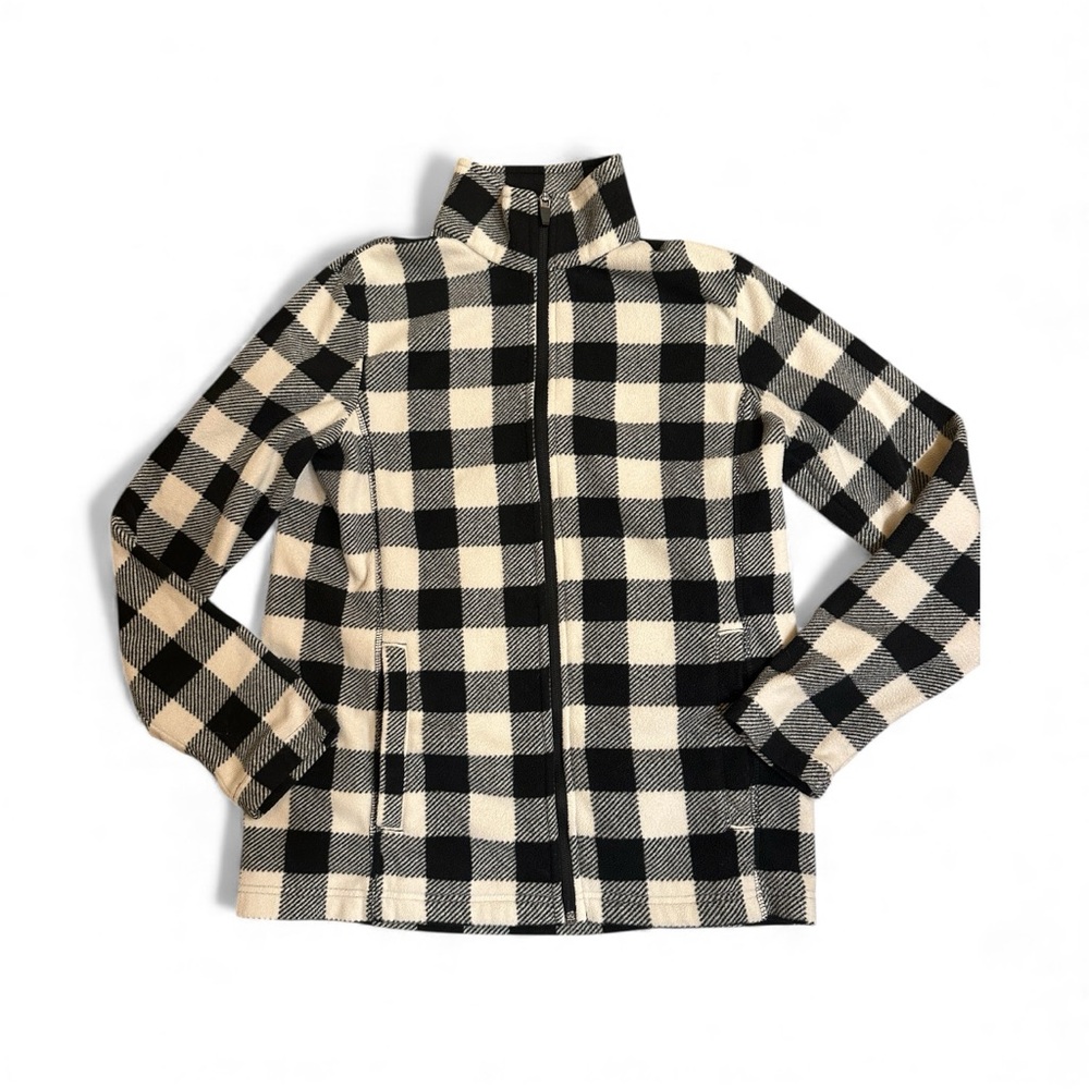 Lands' End Black and White Plaid Jacket